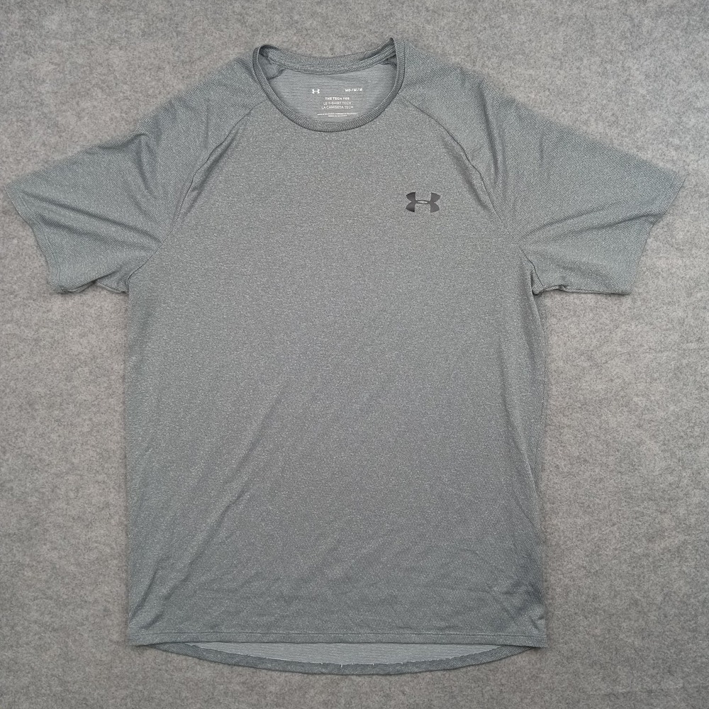 Under Armour Shirt‎ Mens Medium Gray UA Tech Tee Short Sleeve Athletic Top Gym